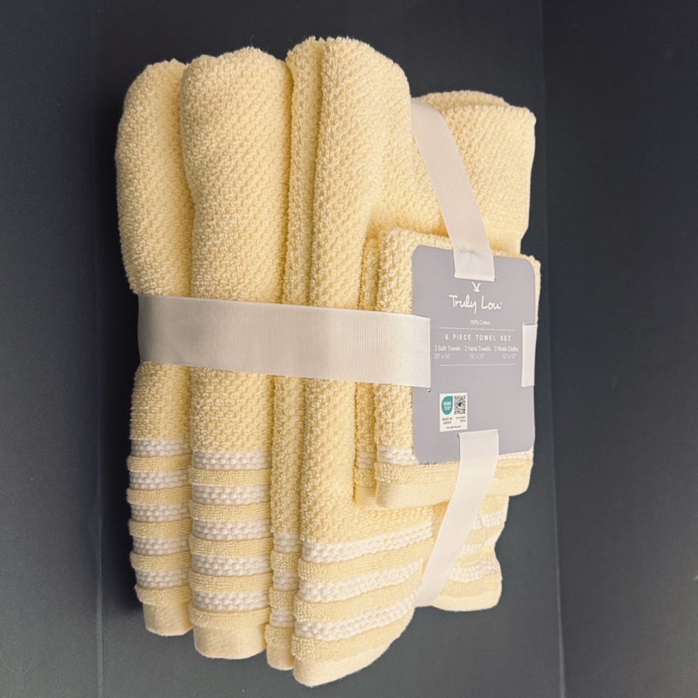 6pc TRULY LOU 100% Cotton Bath Towel Set - DAFFOFIL20 - Towel Bundle